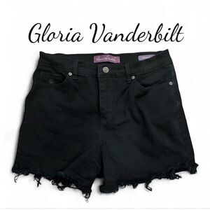 Gloria Vanderbilt Black Jean Shorts with Distressed Hem